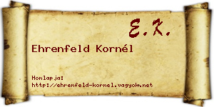 Ehrenfeld Kornél névjegykártya